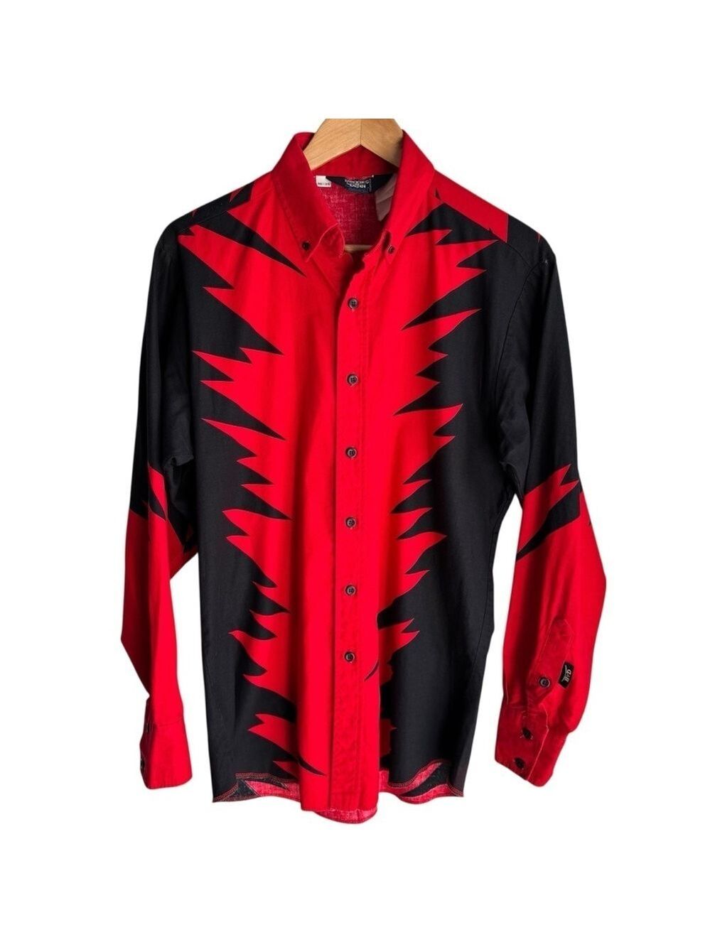 Vintage Brooks & Dunn Western Shirt Sz L Red Black Bold Panhandle Slim Statement